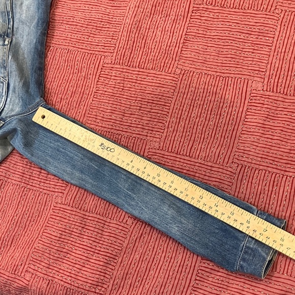 Zara large size Premium Wash distressed Denim Jacket - Picture 14 of 16